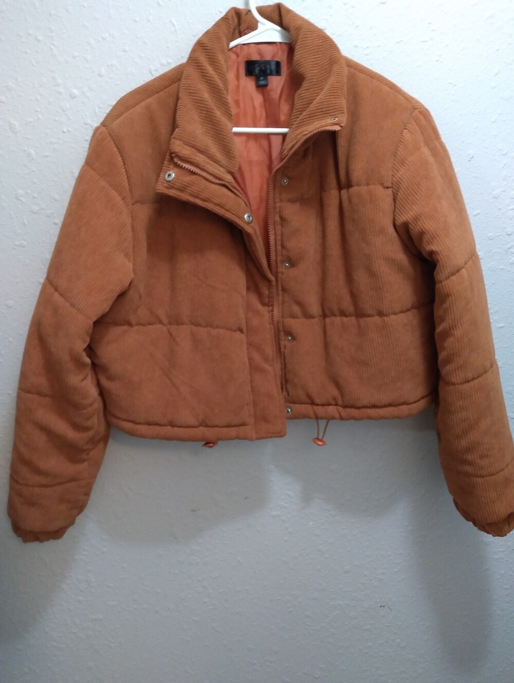 Say What? Cropped Corduroy Puffer Jacket